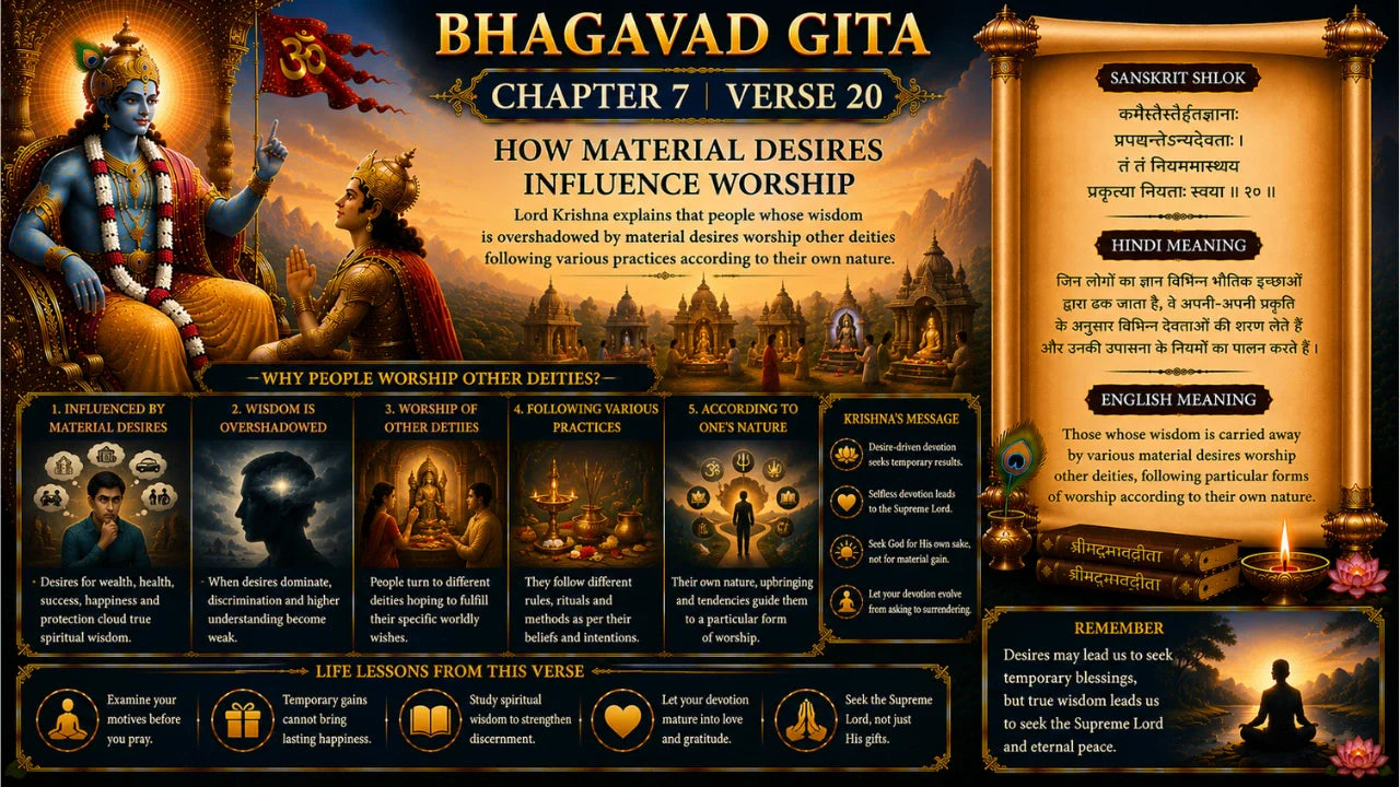 Bhagavad Gita Chapter 7 Verse 20 Meaning in Hindi & English