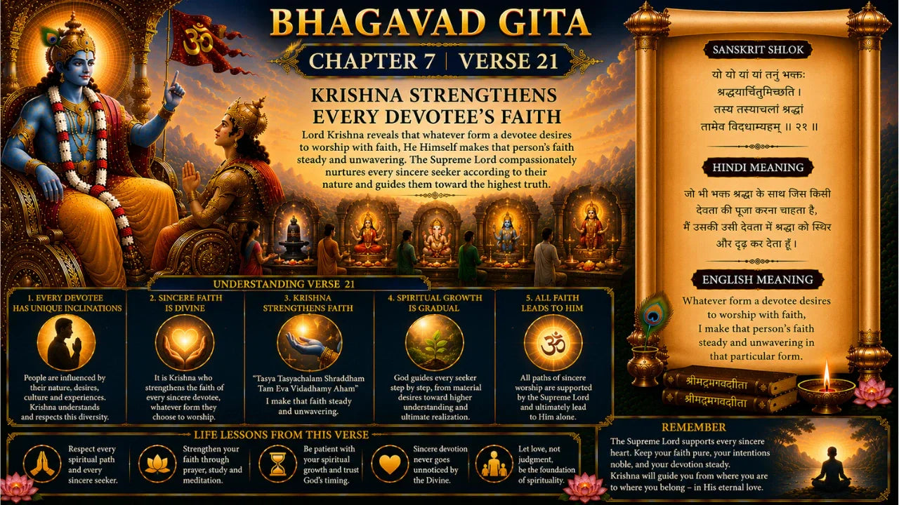Bhagavad Gita Chapter 7 Verse 21 Meaning in Hindi & English