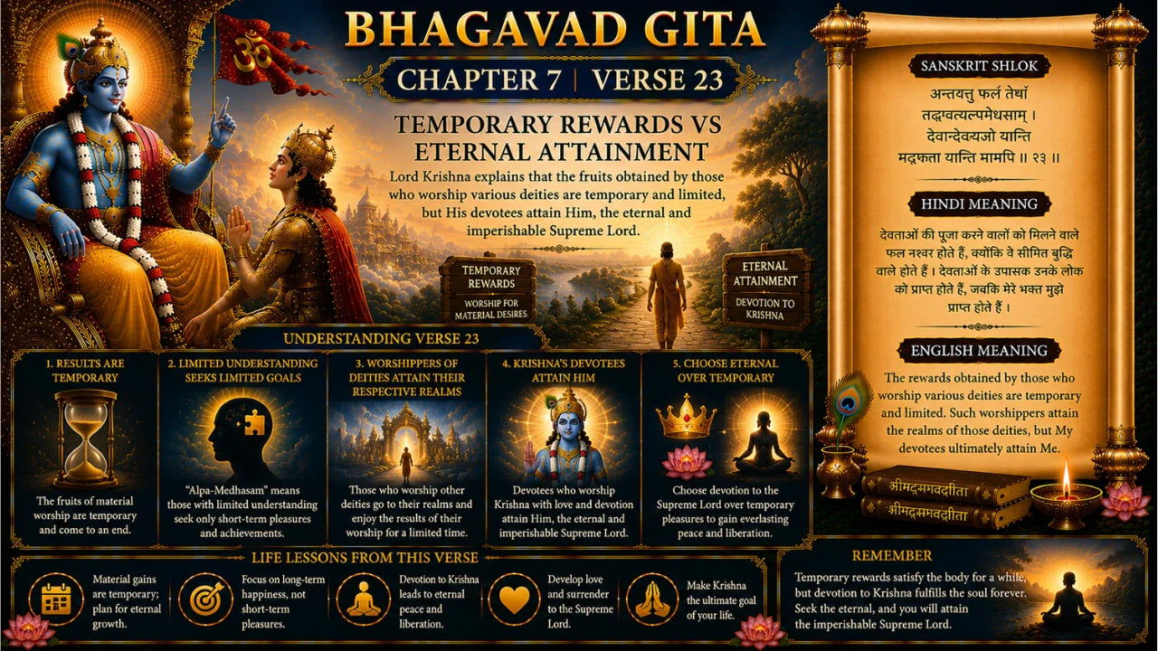 Bhagavad Gita Chapter 7 Verse 23 Meaning in Hindi & English
