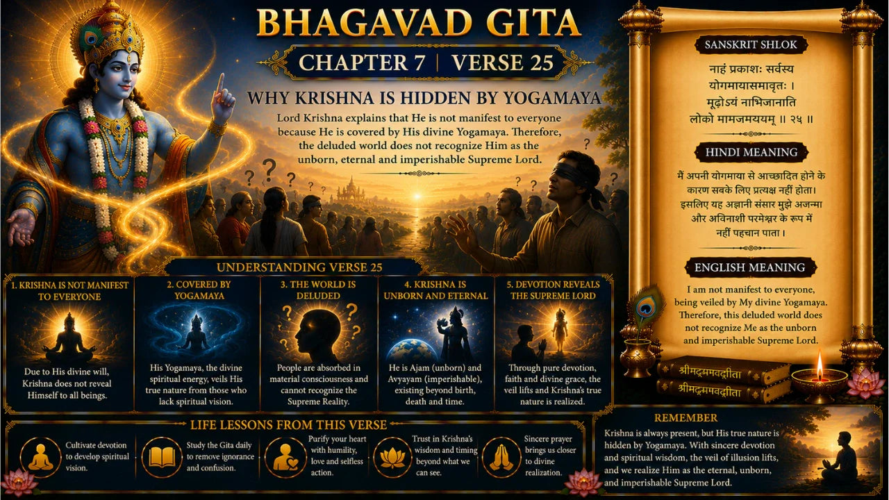 Bhagavad Gita Chapter 7 Verse 25 Meaning in Hindi & English