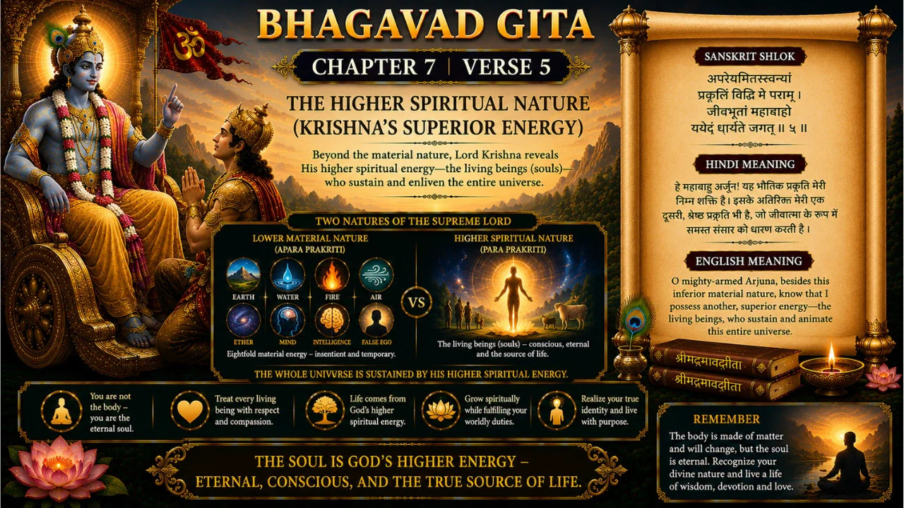 Bhagavad Gita Chapter 7 Verse 5 Meaning in Hindi & English
