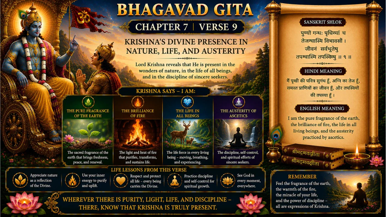 Bhagavad Gita Chapter 7 Verse 9 Meaning in Hindi & English