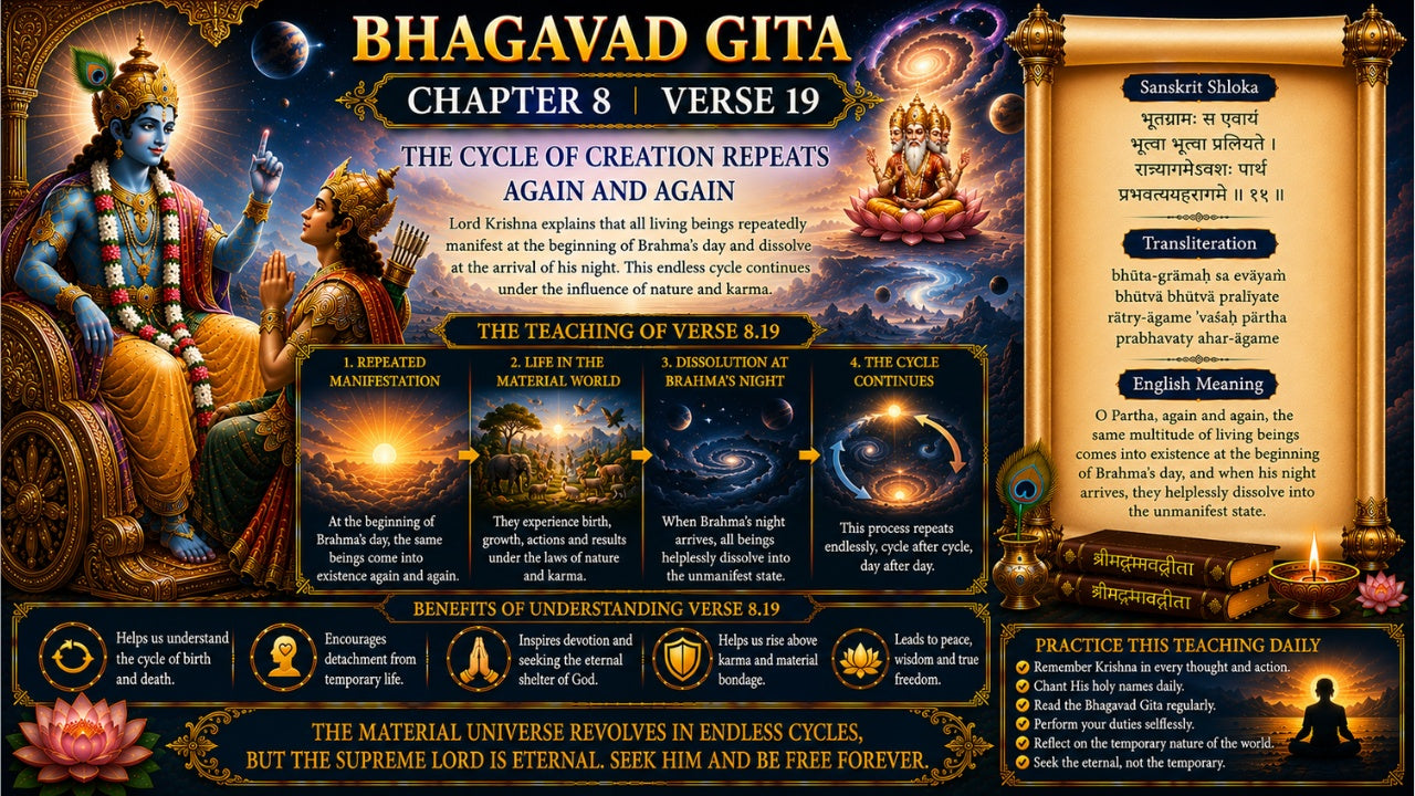 Bhagavad Gita Chapter 8 Verse 19 Meaning in Hindi & English