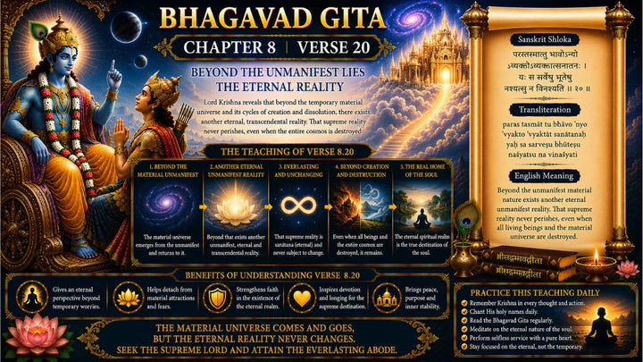 Bhagavad Gita Chapter 8 Verse 20 Meaning in Hindi & English