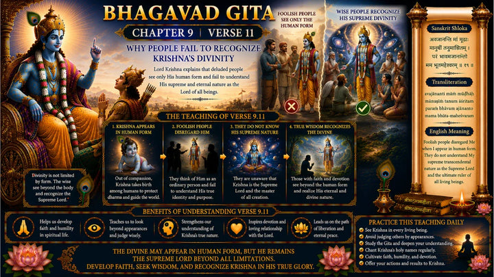 Bhagavad Gita Chapter 9 Verse 11 Meaning in Hindi & English
