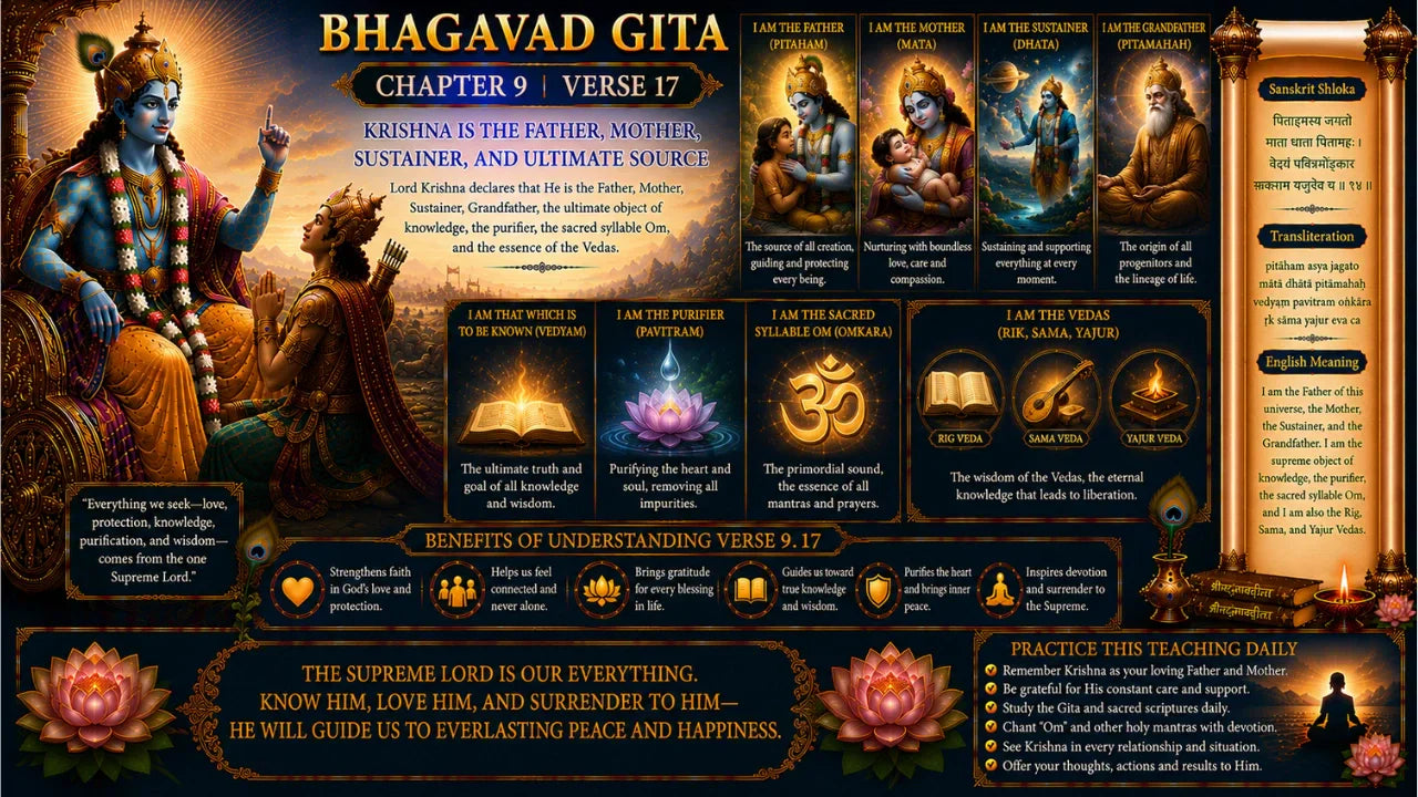Bhagavad Gita Chapter 9 Verse 17 Meaning in Hindi & English