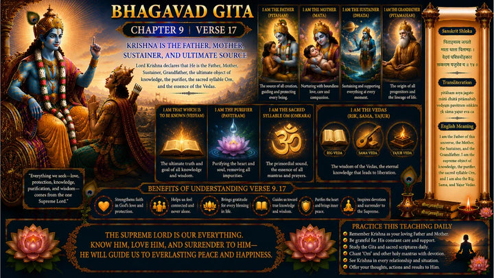 Bhagavad Gita Chapter 9 Verse 17 Meaning in Hindi & English