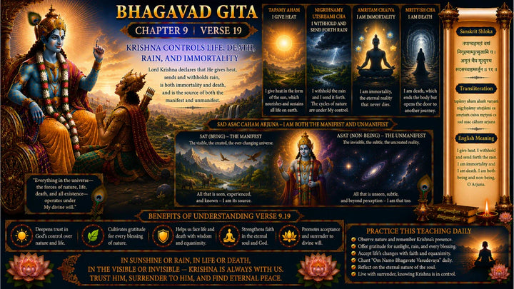 Bhagavad Gita Chapter 9 Verse 19 Meaning in Hindi & English