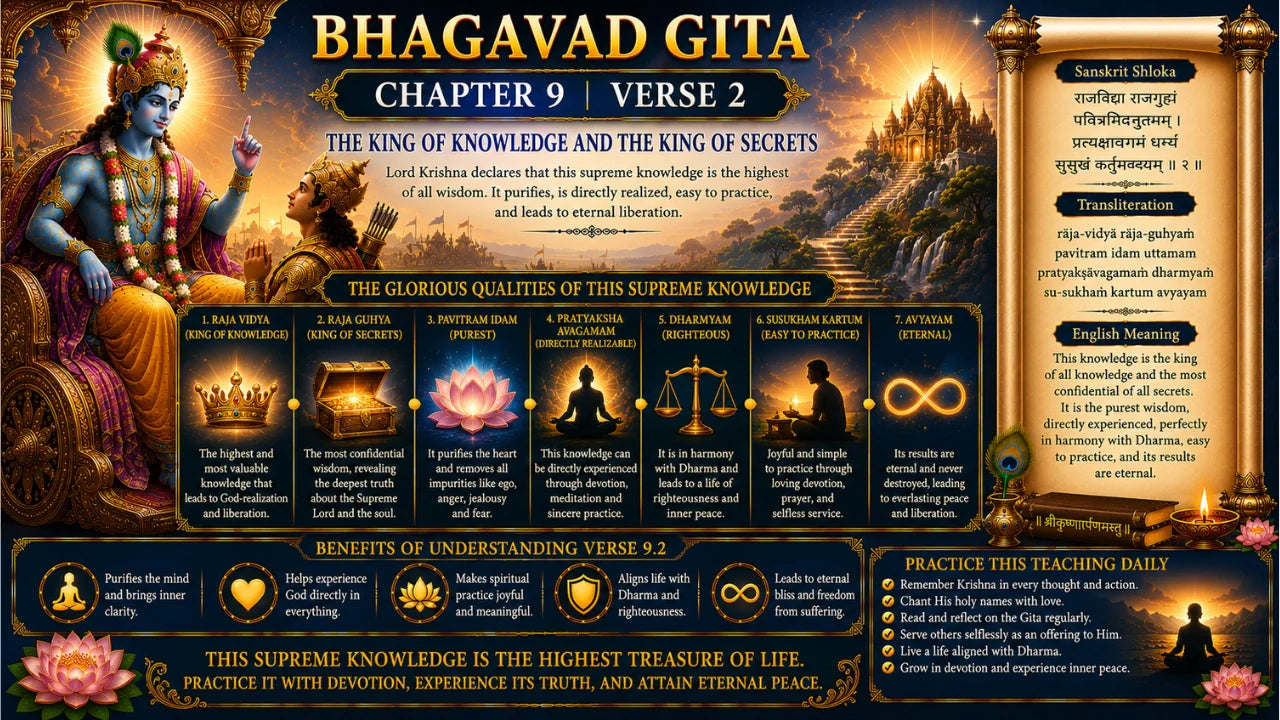 Bhagavad Gita Chapter 9 Verse 2 Meaning in Hindi & English