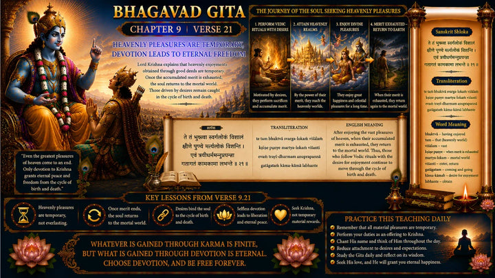 Bhagavad Gita Chapter 9 Verse 21 Meaning in Hindi & English