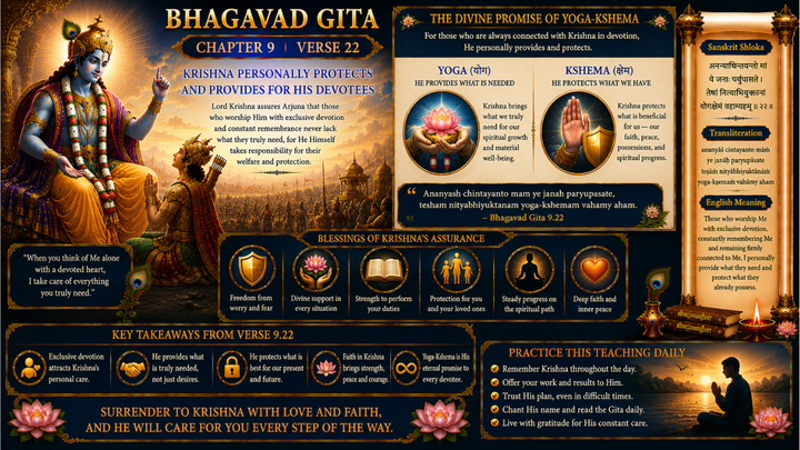 Bhagavad Gita Chapter 9 Verse 22 Meaning in Hindi & English