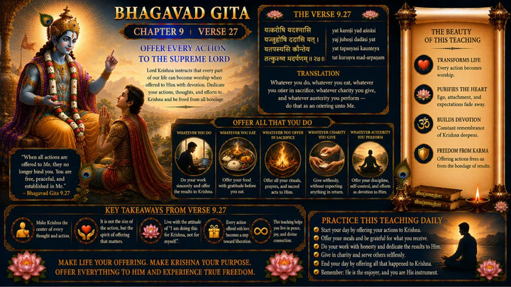 Bhagavad Gita Chapter 9 Verse 27 Meaning in Hindi & English