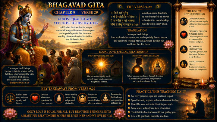 Bhagavad Gita Chapter 9 Verse 29 Meaning in Hindi & English