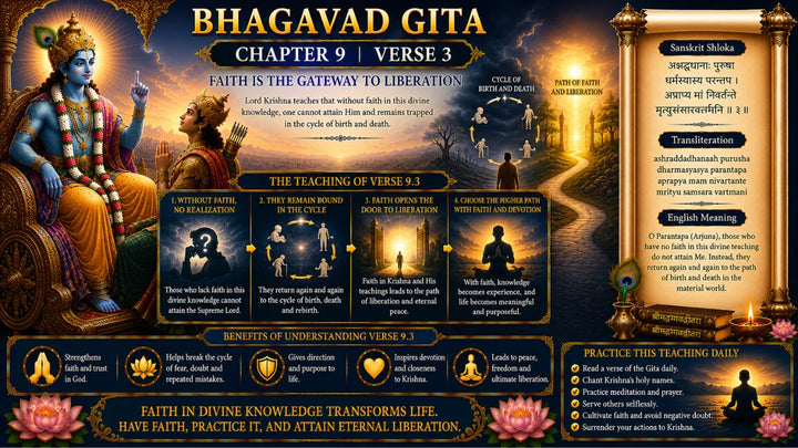 Bhagavad Gita Chapter 9 Verse 3 Meaning in Hindi & English