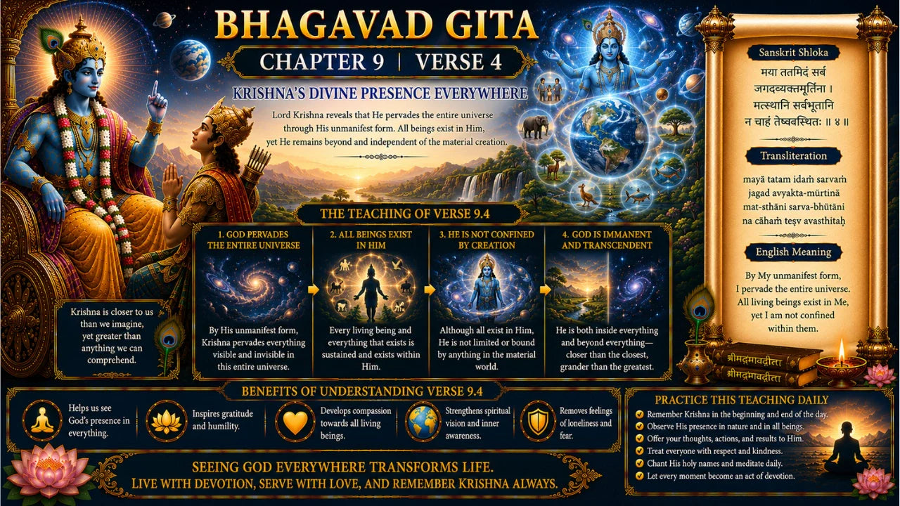 Bhagavad Gita Chapter 9 Verse 4 Meaning in Hindi & English