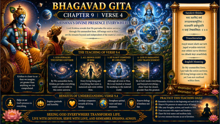 Bhagavad Gita Chapter 9 Verse 4 Meaning in Hindi & English
