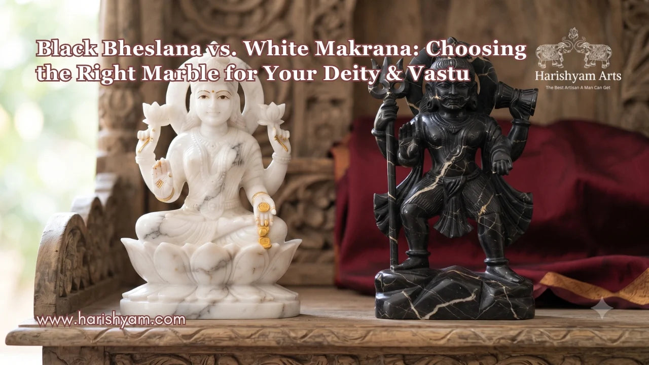 Black Bheslana vs. White Makrana: Choosing the Right Marble for Your Deity & Vastu