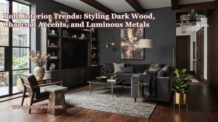 Bold Interior Trends: Styling Dark Wood, Charcoal Accents, and Luminous Metals