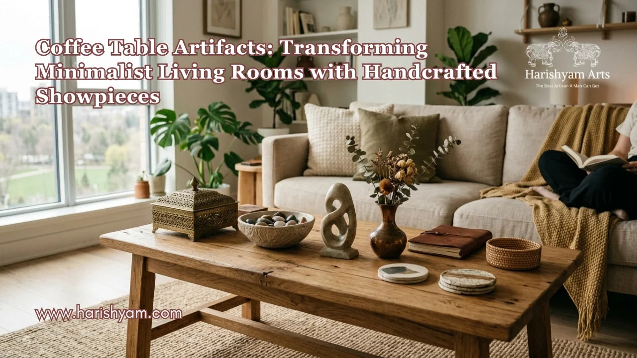 Coffee Table Artifacts: Transforming Minimalist Living Rooms with Handcrafted Showpieces