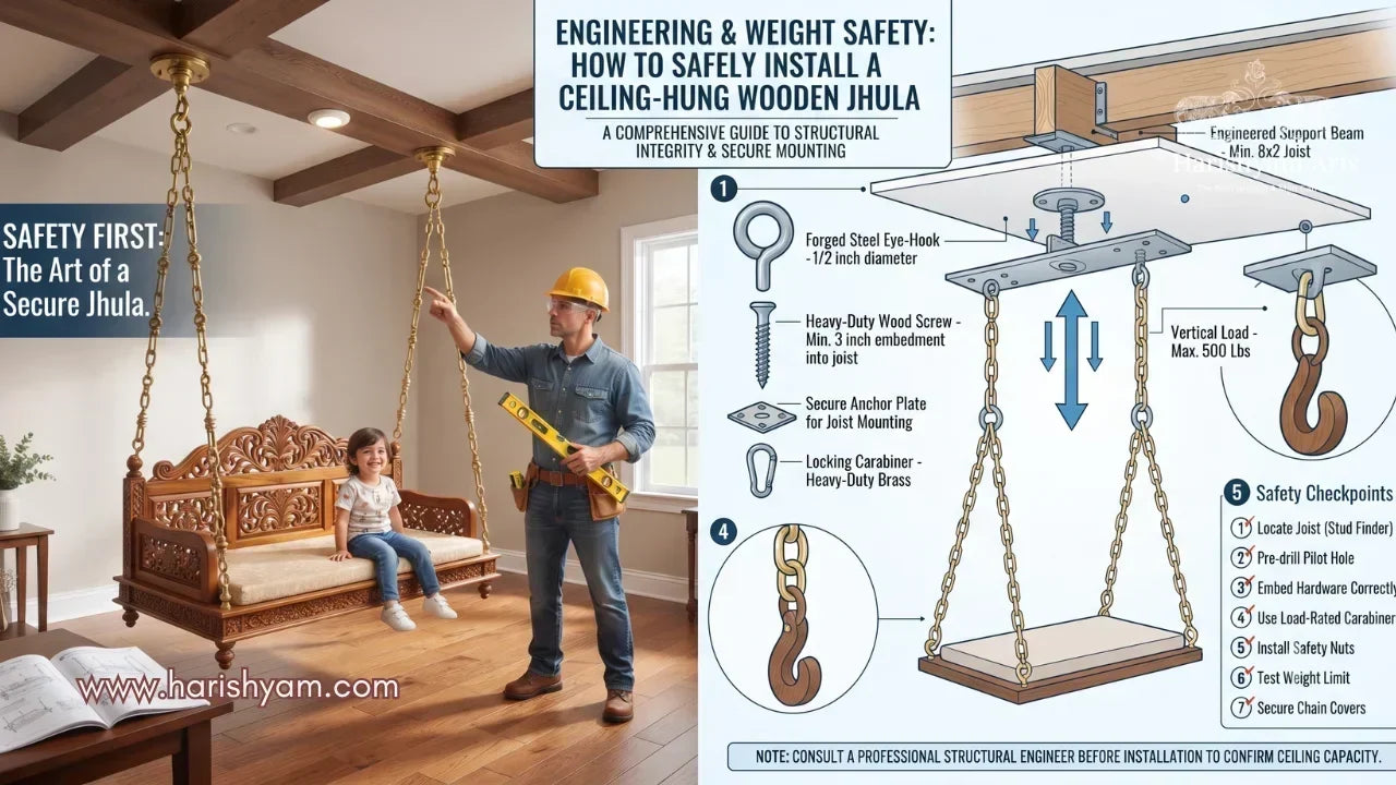 Engineering & Weight Safety: How to Safely Install a Ceiling-Hung Wooden Jhula
