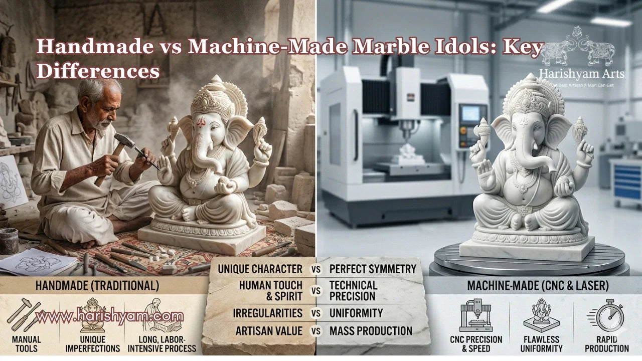 Handmade vs Machine-Made Marble Idols: Key Differences