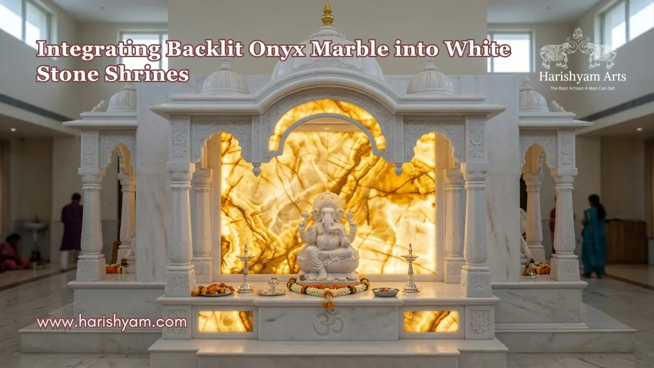 Integrating Backlit Onyx Marble into White Stone Shrines