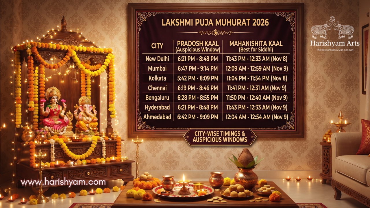Lakshmi Puja Muhurat 2026: City-Wise Timings and Auspicious Windows