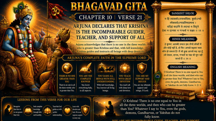 Bhagavad Gita Chapter 10 Verse 21 Meaning in Hindi & English