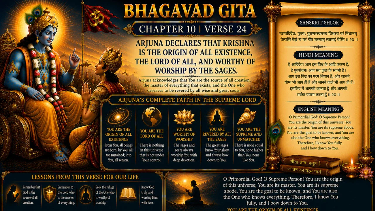 Bhagavad Gita Chapter 10 Verse 24 Meaning in Hindi & English