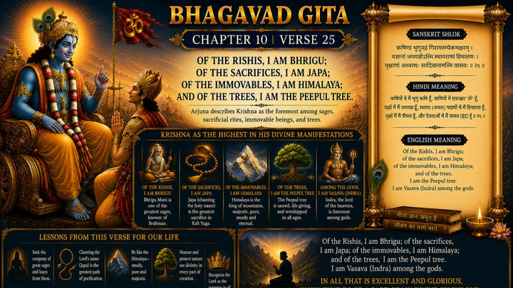 Bhagavad Gita Chapter 10 Verse 25 Meaning in Hindi & English