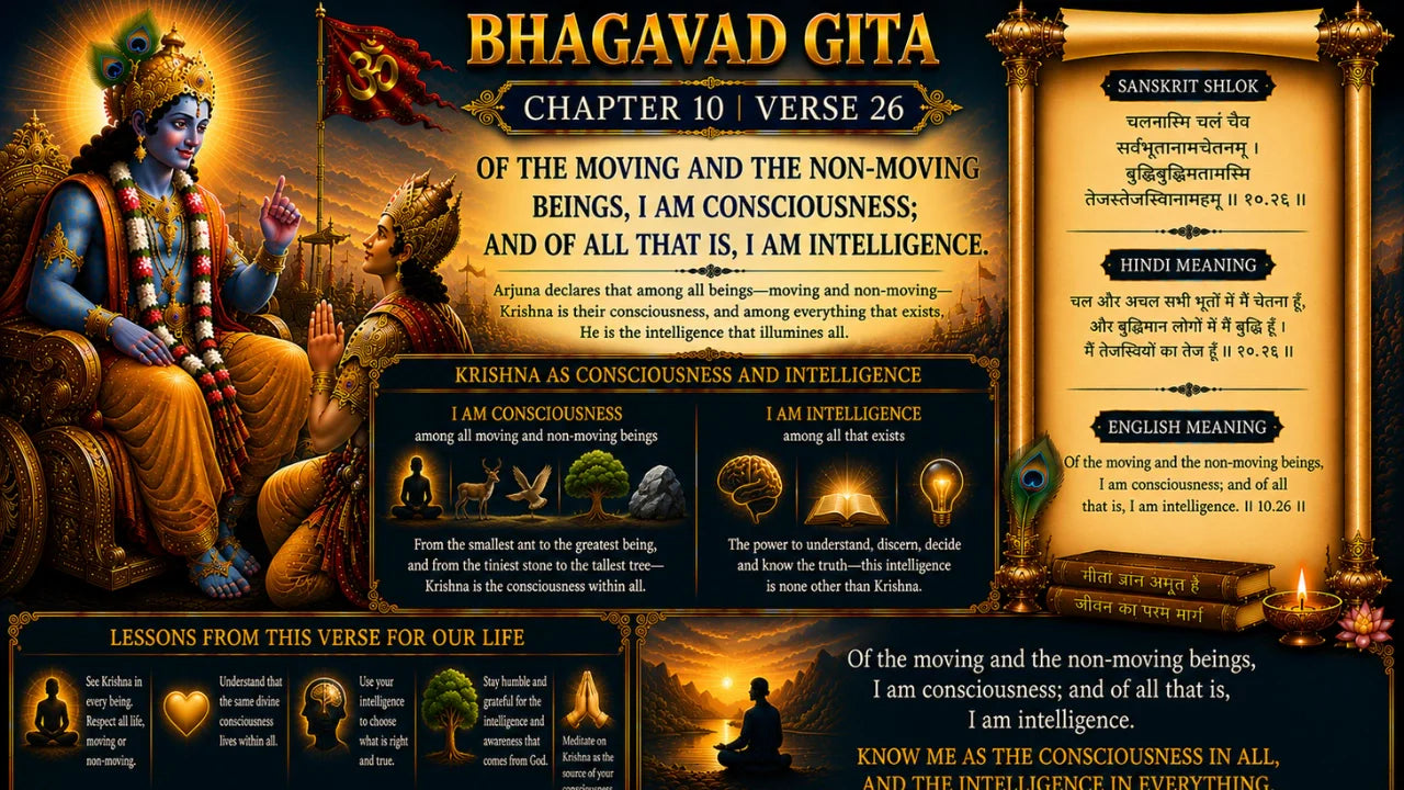 Bhagavad Gita Chapter 10 Verse 26 Meaning in Hindi & English