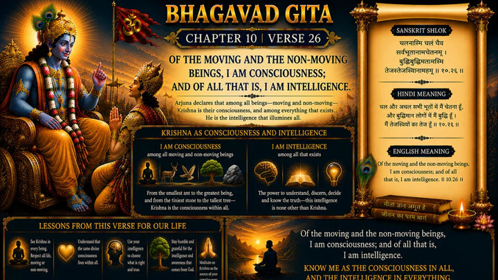 Bhagavad Gita Chapter 10 Verse 26 Meaning in Hindi & English