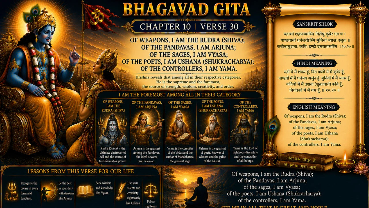 Bhagavad Gita Chapter 10 Verse 30 Meaning in Hindi & English