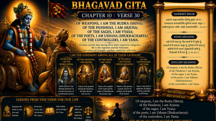 Bhagavad Gita Chapter 10 Verse 30 Meaning in Hindi & English