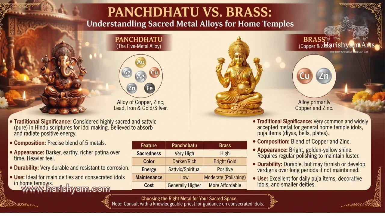 Panchdhatu vs. Brass: Understanding Sacred Metal Alloys for Home Temples