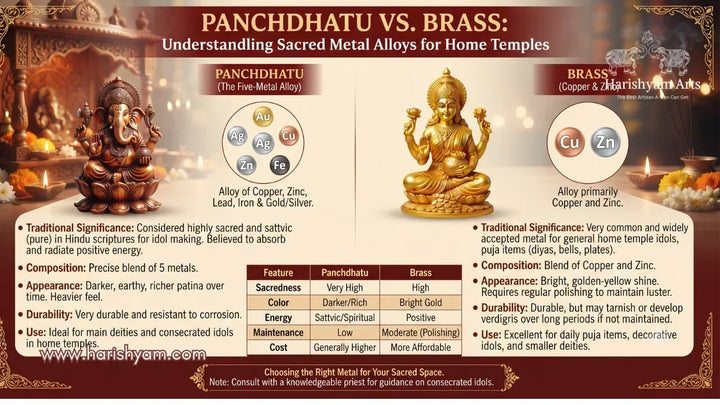 Panchdhatu vs. Brass: Understanding Sacred Metal Alloys for Home Temples