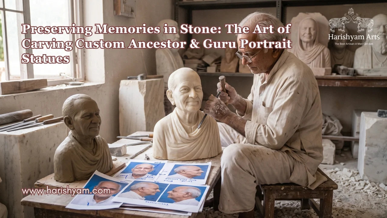Preserving Memories in Stone: The Art of Carving Custom Ancestor & Guru Portrait Statues