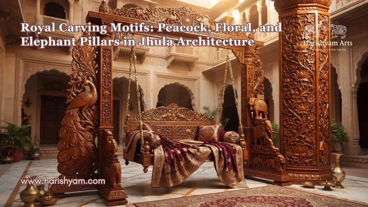Royal Carving Motifs: Peacock, Floral, and Elephant Pillars in Jhula Architecture