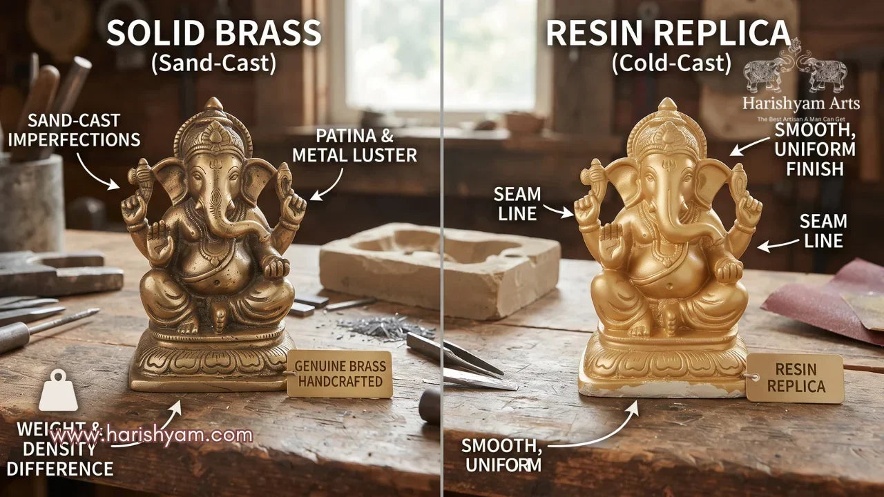 Solid Brass vs. Resin Replicas: How to Spot Genuine Sand-Cast Metal Handicrafts