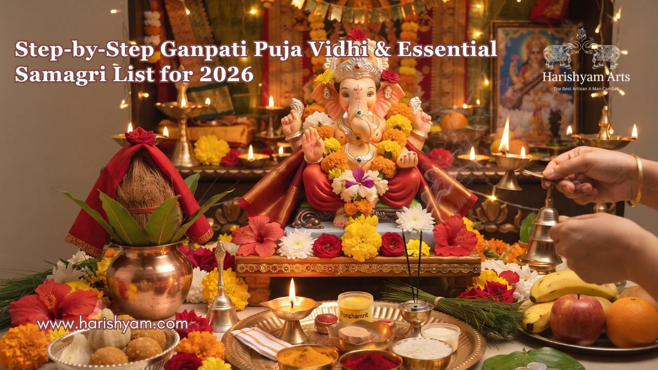 Step-by-Step Ganpati Puja Vidhi at Home & Essential Samagri List for Ganpati Sthapana (2026)