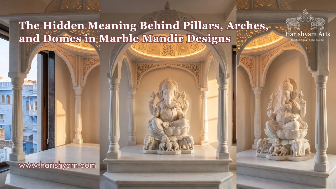 The Hidden Meaning Behind Pillars, Arches, and Domes in Marble Mandir Designs