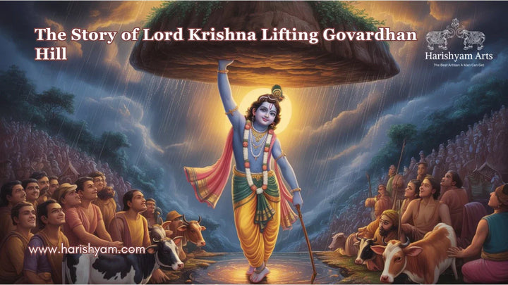 The Story of Lord Krishna Lifting Govardhan Hill