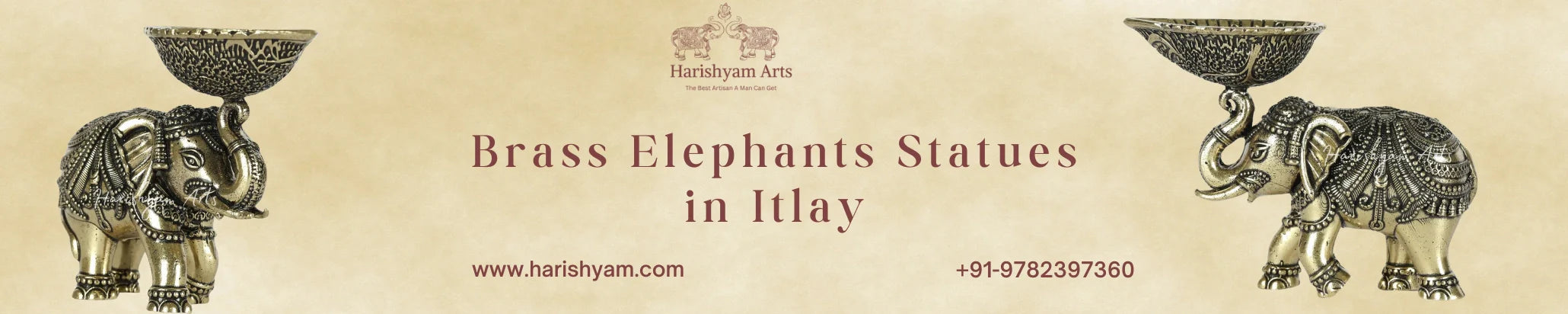 Buy Brass Elephants Statues in Itlay