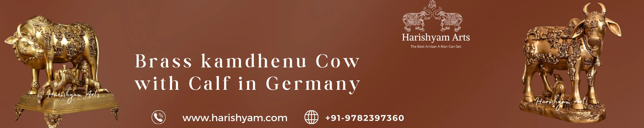 Buy Brass kamdhenu Cow with Calf in Germany