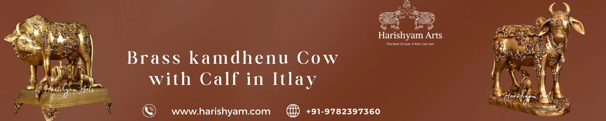 Buy Brass kamdhenu Cow with Calf in Itlay