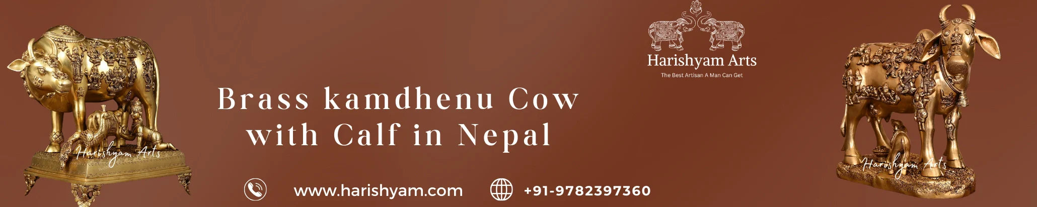 Buy Brass kamdhenu Cow with Calf in Nepal