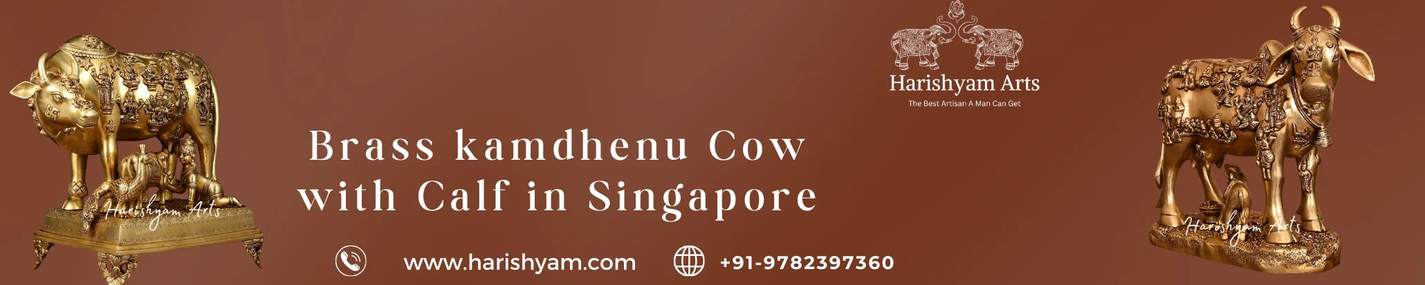 Buy Brass kamdhenu Cow with Calf in Singapore