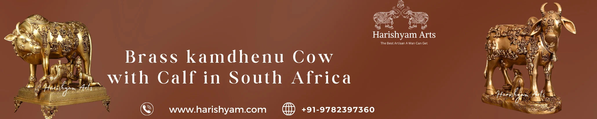 Buy Brass kamdhenu Cow with Calf in South Africa