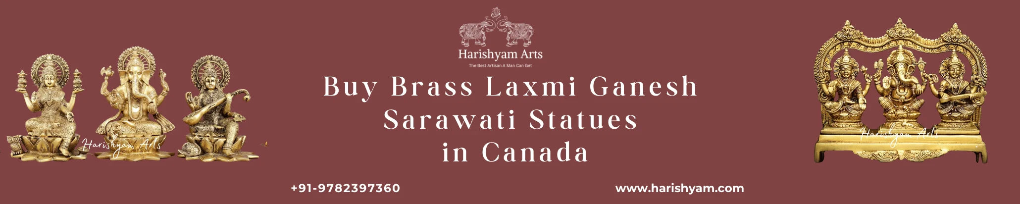 Buy Brass Laxmi Ganesh Sarawati statue in Canada