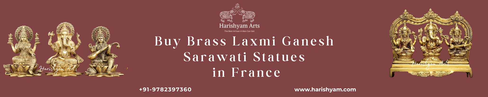Buy Brass Laxmi Ganesh Sarawati statue in France